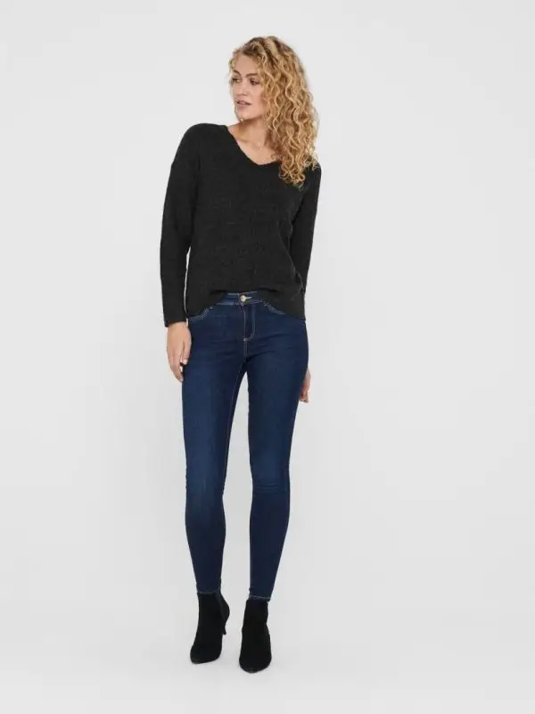 Strikkegenser Camilla Dark Grey Melange - Bilde 6