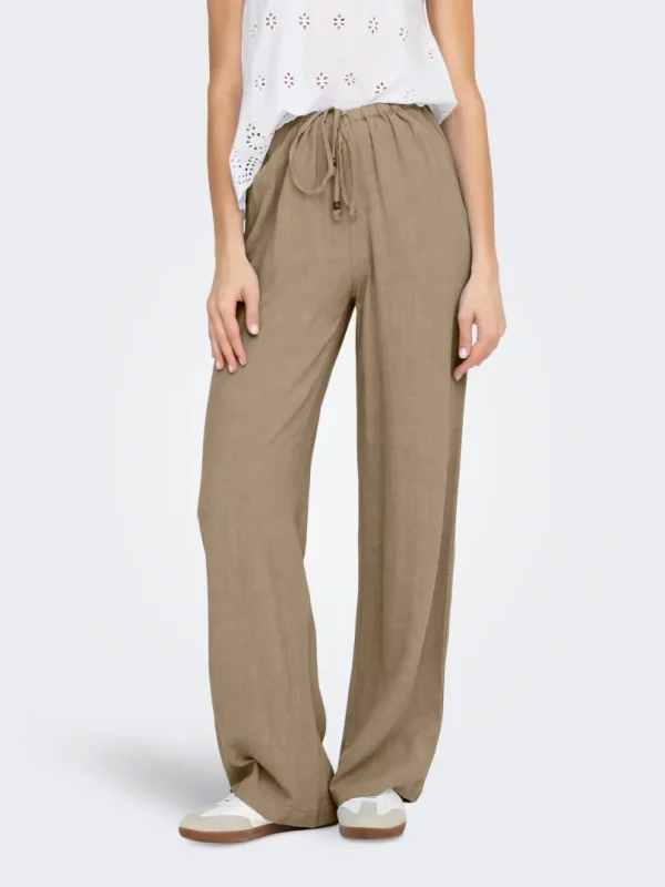 Bukse Solvi Linen Coriander - Bilde 3
