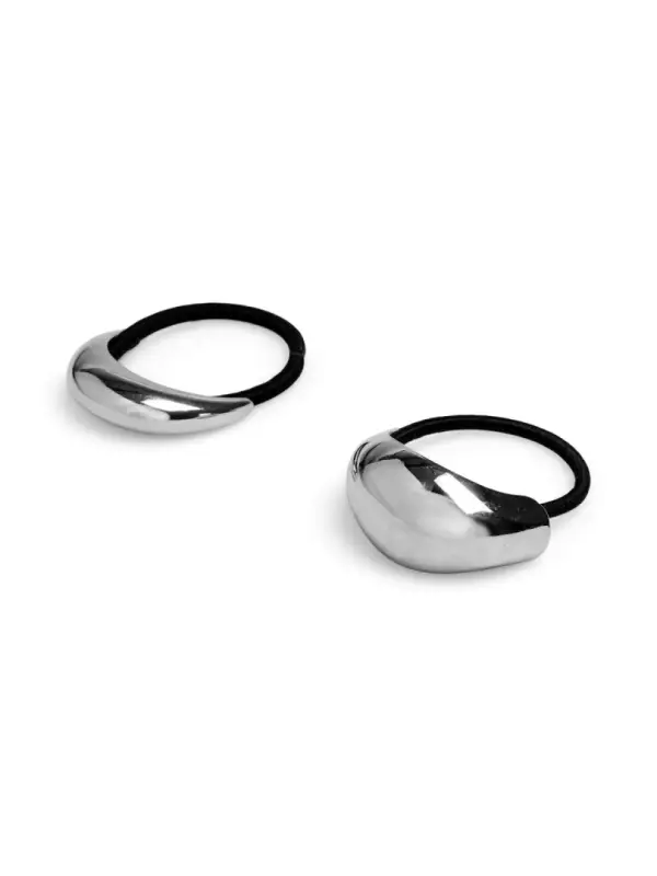 Hårstrikk 2pk Silver