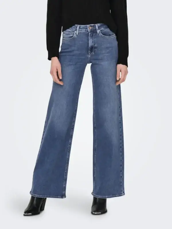 Madison Blush Wide Jeans Med Blue - Bilde 4