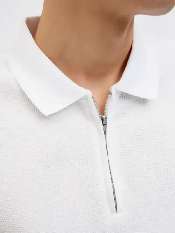 T-skjorte Polo Austin Zip White - Bilde 5