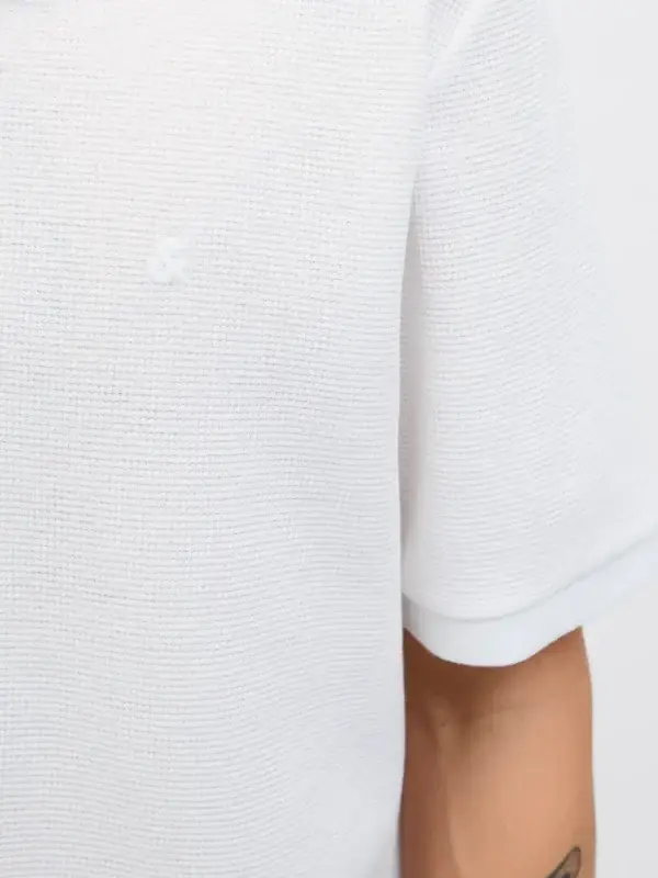 T-skjorte Polo Austin Zip White - Bilde 4