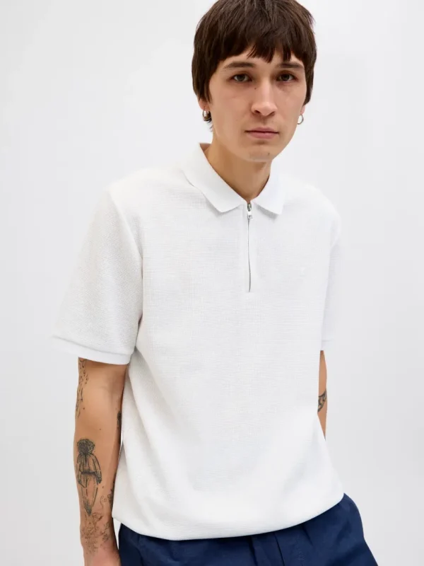 T-skjorte Polo Austin Zip White - Bilde 6