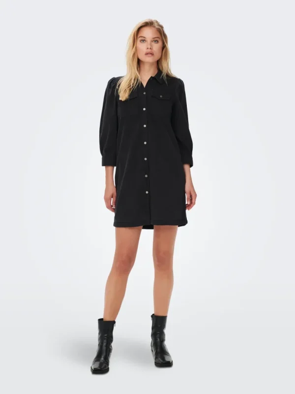 Denimkjole Felica Washed Black - Bilde 4