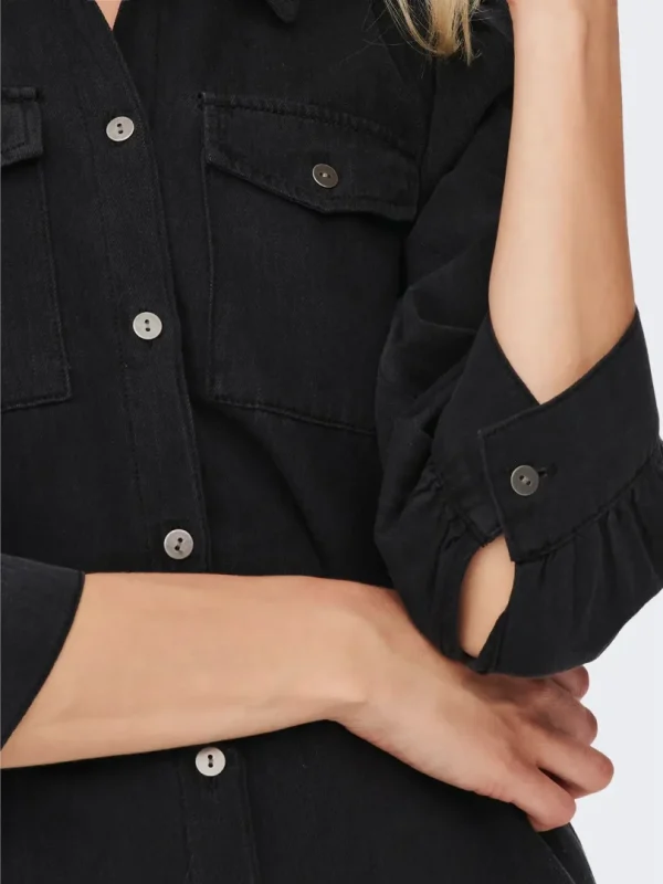 Denimkjole Felica Washed Black - Bilde 6