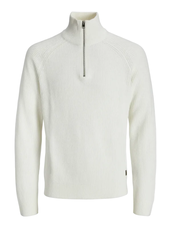 Zip Genser Pannel Knit Cloud Dancer